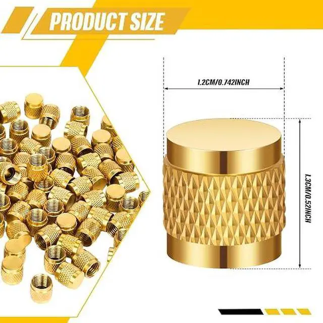 Alt view image 2 of 6 - 1/4 Flare Cap, Round Brass w/Neoprene o-Ring Seal, HVAC Valve Caps, Refrigerant Locking caps, HVAC Locking caps (10 PCS)