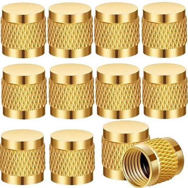 Main image of 1/4 Flare Cap, Round Brass w/Neoprene o-Ring Seal, HVAC Valve Caps, Refrigerant Locking caps, HVAC Locking caps (10 PCS)