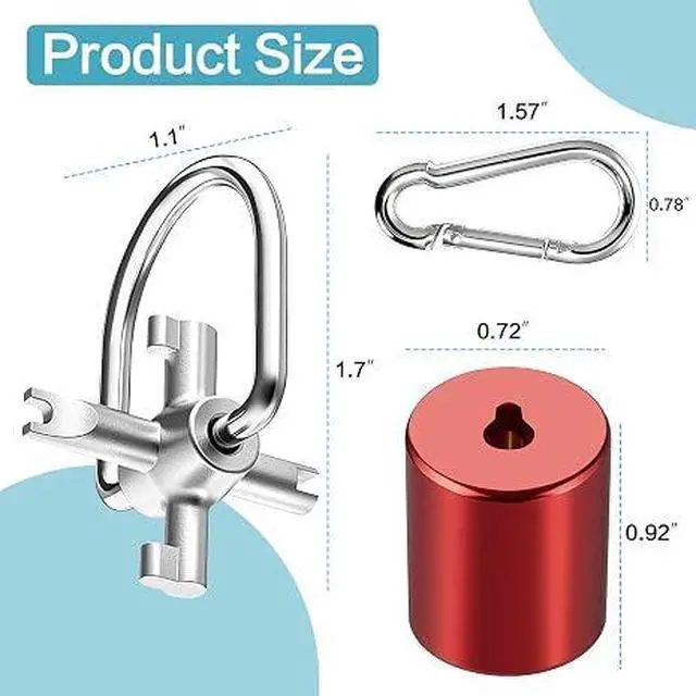 Alt view image 2 of 7 - 4-in-1 HVAC Locking Cap Key & 6 Pcs 1/4" Cap, Compatible with R410A and R22 | 2 Pack Refrigerant key for locking caps,Multi-Function, for Installation & Repair,Tamper-Resistant,Red Refrigerant Cap