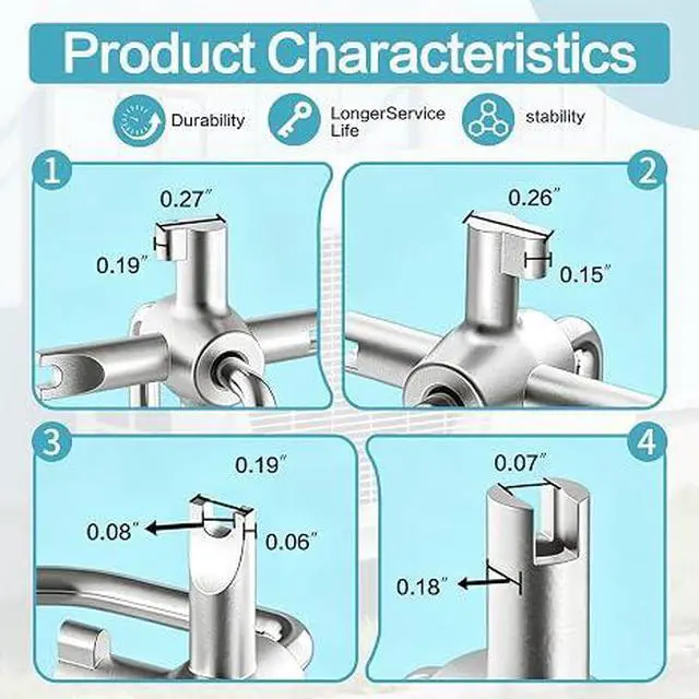 Alt view image 6 of 7 - 4-in-1 HVAC Locking Cap Key & 6 Pcs 1/4" Cap, Compatible with R410A and R22 | 2 Pack Refrigerant key for locking caps,Multi-Function, for Installation & Repair,Tamper-Resistant,Red Refrigerant Cap