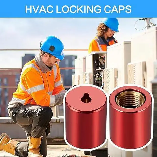 Alt view image 7 of 7 - Refrigerant Locking Caps 20PK, 1/4 Inch Tamper Resistant AC Valve Port Cap | for HVAC Systems, Locking End Cap for R22 Refrigerant, Universal Fit for Most Air Conditioner Brands