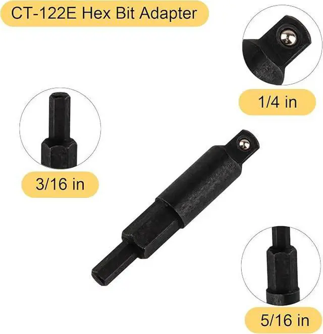 Alt view image 3 of 7 - Valve Core Remover Installer Tool and HVAC Service Wrench Set with Hex Bit Adapters, Dual Size SAE 1/4 to 5/16 Port, 5/16'', 3/8'' Refrigeration Service Wrench, 10 Valve Core