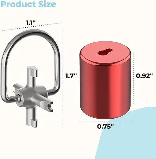 Alt view image 3 of 7 - Universal HVAC Locking Cap Tool, Fits 410A & R22 Refrigerant Caps | 3-Pack 1/4" Caps, Tamper-Resistant Design, Includes Universal Key Tool