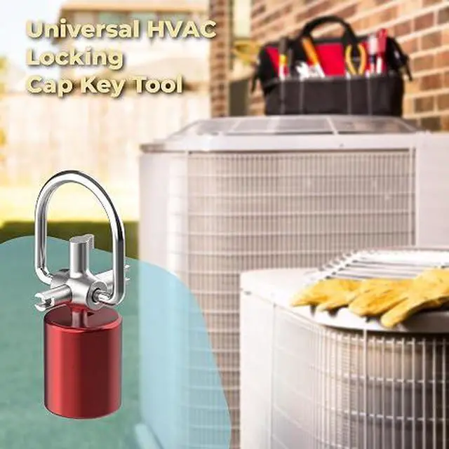 Alt view image 4 of 7 - Universal HVAC Locking Cap Tool, Fits 410A & R22 Refrigerant Caps | 3-Pack 1/4" Caps, Tamper-Resistant Design, Includes Universal Key Tool