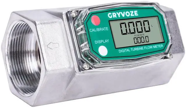 Main image of 2" NPT Water Flow Meter, Farm, Irrigation, Pool & Industrial Use
Digital Turbine Counter, ±1% Accuracy, 15.8-132 GPM, Rotatable Display, Anti-EMI, Sleep Mode, Gal (US)/L/Qts/Pts/m³