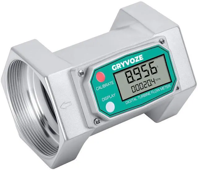 Main image of 3" NPT Water Flow Meter, Farm, Irrigation, Pool & Industrial Use Digital Turbine Counter, ±1% Accuracy, 21-264 GPM, Rotatable Display, Anti-EMI, Sleep Mode, Gal (US)/L/Qts/Pts/m³