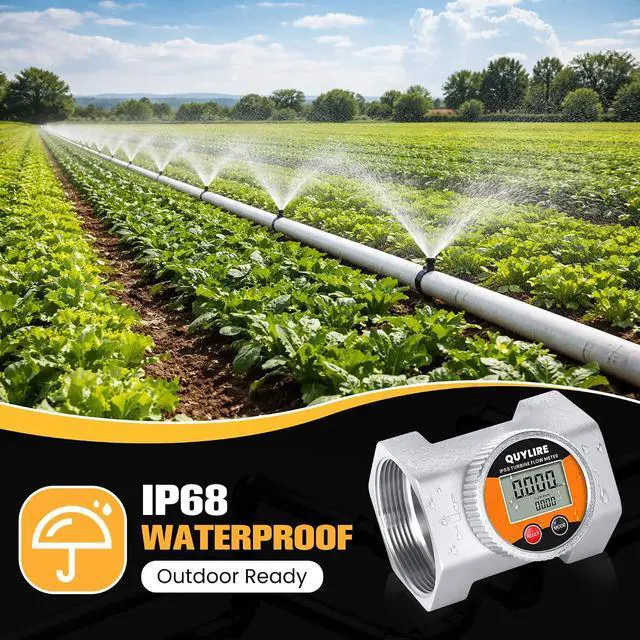 Alt view image 2 of 7 - Waterproof 3 Inch Camlock Flow Meter for Water, Fuel & Liquids, Type B & Type F Camlock, ±1% Accuracy, 360° Rotatable Screen, Supports Gallon, Liter, GPM, LPM, m³, QTS, PTS