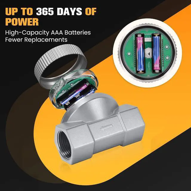 Alt view image 5 of 7 - Waterproof 1" Fuel Flow Meter, 3/4" Adapters, Water/Diesel/Gasoline ±1% Accuracy, 360° Rotatable Screen, 2-26 GPM, NPT Female Thread, Supports Gallon, Liter, GPM, LPM, m³, QTS, PTS