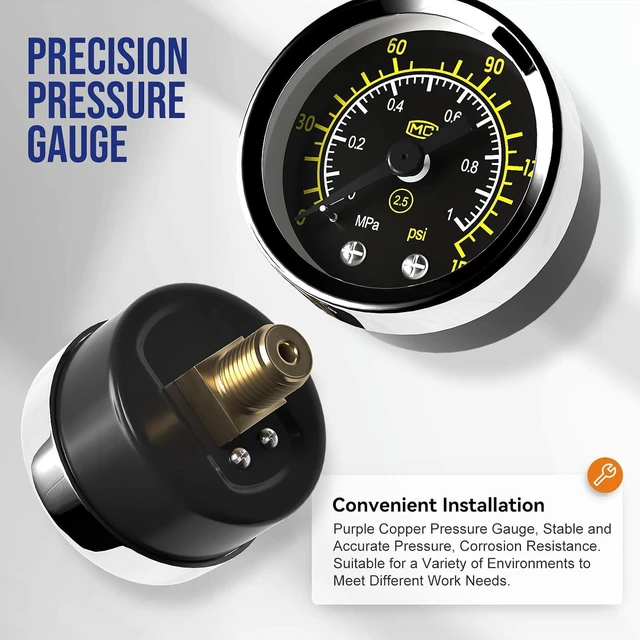 Alt view image 6 of 7 - NPT 3/8" Air Compressor Water Separator Filter Pressure Regulator AC3010-03,Pneumatic Compressed With Gauger Accessories,Semi-auto Drain Kit