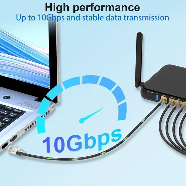 Alt view image 2 of 6 - Cat 6 Patch Cables 0.5 feet (24Pack), Slim Cat6a Ethernet Patch Cable 10Gbps 550Mhz, UTP Pure Copper Patch Cables Cat6, Flexible Thin Cat6a Patch Cable for Network Devices Setup, Black