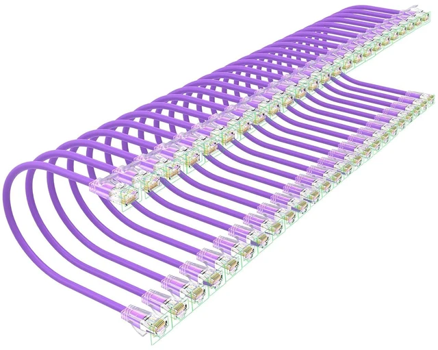 Main image of Cat 6 Patch Cables 1 feet (24Pack), Slim Cat6a Ethernet Patch Cable 10Gbps 550Mhz, UTP Pure Copper Patch Cables Cat6, Flexible Thin Cat6a Patch Cable for Network Devices Setup