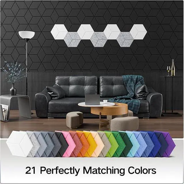 Alt view image 2 of 6 - 12 Pack Self-Adhesive Acoustic Panels 12" X 10" X 0.4" - Sound Proof Foam Panels for Walls with High Density, Y-Lined Design, Flame Resistant, Absorb Noise and Eliminate Echoes(Black)