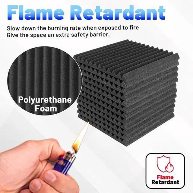 Alt view image 4 of 7 - 36 Pack Sound Proof Foam Panels, 2" x 12" x 12" Acoustic Foam Panels With Self-Adhesive, High Density Soundproofing Wedge Panels for Studio Office Game Room