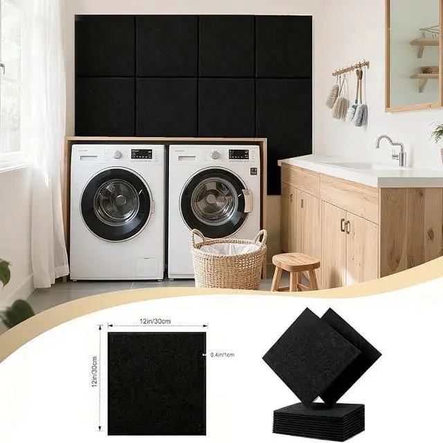 Alt view image 2 of 5 - 12Pack Acoustic Wall Panels Panels High Density Sound Dampening Panels 0.4" x 12" x 12" Square Acoustic Panels for Home Office Recoding Studio with self Adhesive Acoustic Panels.