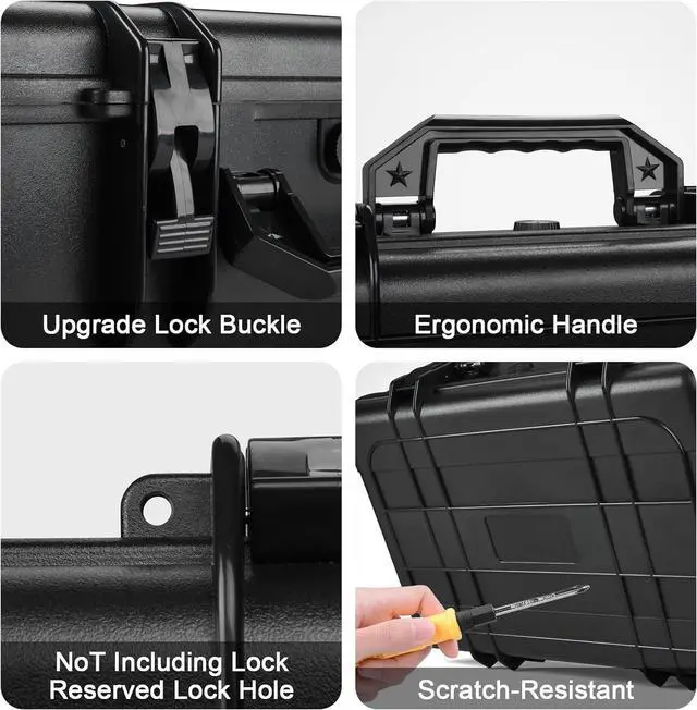 Alt view image 6 of 7 - Hard Drive Case Fits 25-Bay Protection 3.5" HDD | High-Density Protective Foam | External Hard Drive Organizer Storage Box Travel Carrying Suitcase with Handle