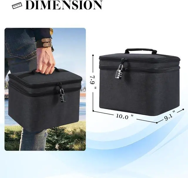 Alt view image 4 of 7 - Hard Drive Case,14 -Bay Protective Storage Bag for 3.5" HDD, Large Capacity Storage Box with Lock,Portable External Hard Drive Carrying Case,Movable Grid and Shockproof(Bag only)