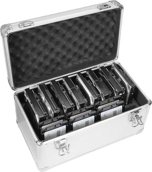 Main image of 14-Slot Storage Box for 2.5/3.5 Inch Internal Hard Disk, Portable Design for Carrying and Transportation, IP65 Water Resistant, HDD Organizer and Protective Box