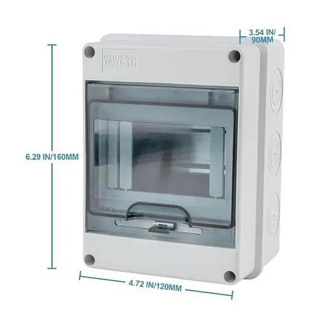 Alt view image 3 of 6 - 5 Way Circuit Breaker Box, IP65 Distribution Protection Box
With Din Rail, ABS Plastic Breaker Box Cover, Miniature Electrical Breaker Box Enclosure, For Indoor Outdoor Wall