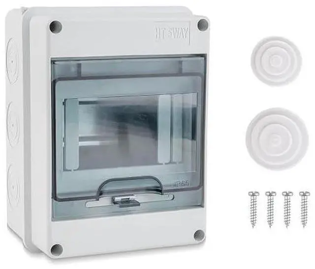 Main image of 5 Way Circuit Breaker Box, IP65 Distribution Protection Box
With Din Rail, ABS Plastic Breaker Box Cover, Miniature Electrical Breaker Box Enclosure, For Indoor Outdoor Wall