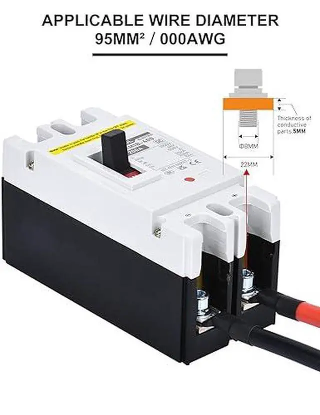 Alt view image 6 of 6 - 200 Amp DC Breaker, 500V Battery Disconnect Switch for Main Power, Solar, UPS, Power Station
