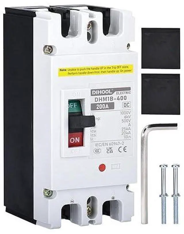 Main image of 200 Amp DC Breaker, 500V Battery Disconnect Switch for Main Power, Solar, UPS, Power Station
