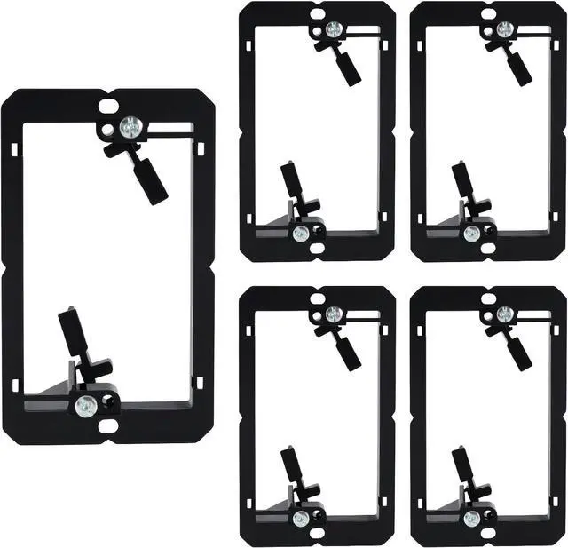 Main image of 5 PCS Low Voltage Mounting Bracket, Black, Low Voltage Box Ideal for Single Gang Wall Plate, HDMI, Telephone Wires, Network Cables, Coaxial and Speaker Cables