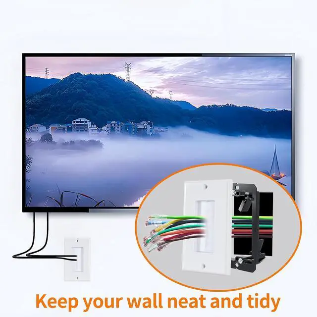 Alt view image 3 of 7 - 5 PCS Low Voltage Mounting Bracket, Black, Low Voltage Box Ideal for Single Gang Wall Plate, HDMI, Telephone Wires, Network Cables, Coaxial and Speaker Cables