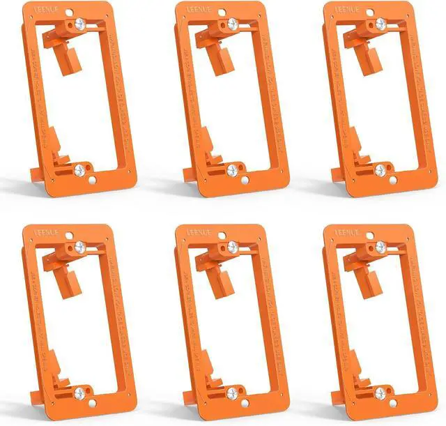 Main image of 6 Pcs Low Voltage Mounting Bracket for Single Gang Wall Plate Orange Low Voltage Box for Telephone Wires, Network Cable, HDMI, Coaxial, Speaker Wire