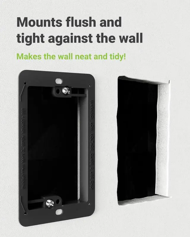Alt view image 7 of 7 - 6 Pcs Low Voltage Mounting Bracket for Single Gang Wall Plate, Black Low Voltage Box for Telephone Wires, Network Cable, HDMI, Coaxial, Speaker Wire