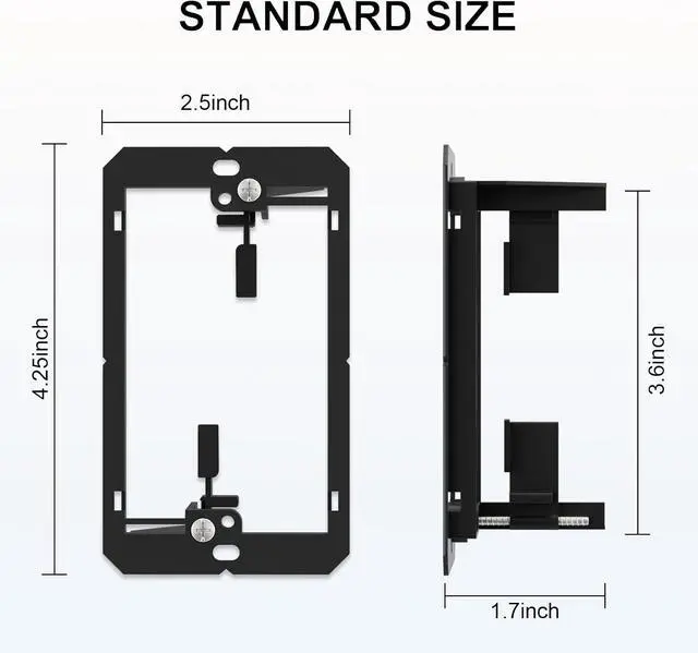 Alt view image 7 of 7 - 1 Gang Low Voltage Mounting Bracket, Black, 20-Pack,1-Gang Low Voltage Box Brackets for Single Gang Wall Plate, Telephone Wires, Network Cables, HDMI, Coaxial, Speaker Cables