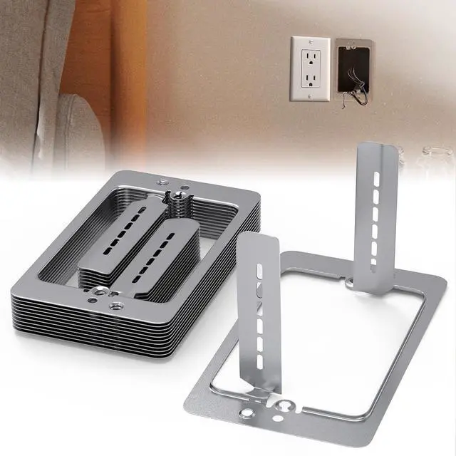 Main image of 10 Pcs Low Voltage Mounting Bracket 1 Gang,Single Gang Drywall Brackets Low Voltage Box Brackets for Drywall Outlet Cable Pass Through Wall Plates,Fixing Loose Outlets or Adding New Outlet