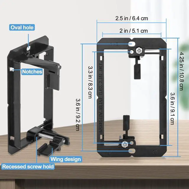 Alt view image 7 of 7 - 25Pack Low Voltage Mounting Bracket 1 Gang 2 Ring Drywall Cables Pass Through Wall Plate Wallboard Single Gypsum Board Outlet Hider Wires Speaker Coaxial Management Grommets Media Tool Cord Recessed