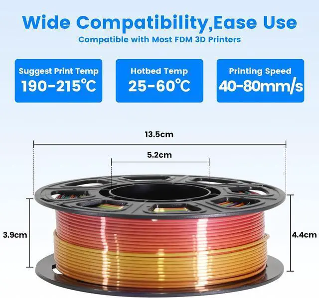 Alt view image 5 of 7 - 8 Spools Different Popular Colors 3D Printing Filament PLA Bundle, 1.75mm 4 Different Silk Rainbow PLA, 4 Different Glow in Dark PLA, Total 8 Spools Packed, 0.25kg/Spool, Total 2kg