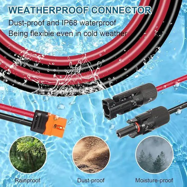 Alt view image 3 of 7 - Solar to XT60i Cable 10AWG 35FT Solar Panel to XT60i Adapter Connector XT60i-F Extension Cable for Portable Power Station Generator