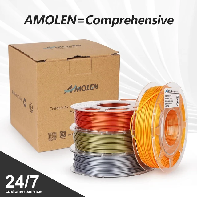 Alt view image 6 of 7 - PLA 3D Printer Filament PLA Filament 1.75mm Silk Filament Bundle,Gold, Silver,Bronze, Red Copper,3D Printing Filament Bundle, 200gX 4 Spools