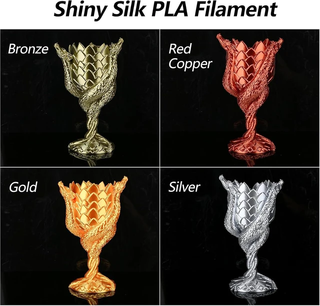 Alt view image 7 of 7 - PLA 3D Printer Filament PLA Filament 1.75mm Silk Filament Bundle,Gold, Silver,Bronze, Red Copper,3D Printing Filament Bundle, 200gX 4 Spools