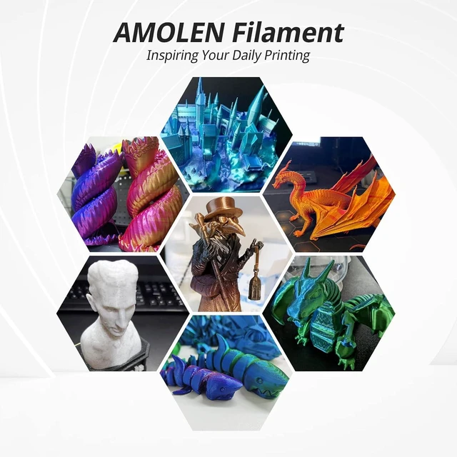 Alt view image 3 of 7 - PLA 3D Printer Filament PLA Filament 1.75mm Silk Filament Bundle,Gold, Silver,Bronze, Red Copper,3D Printing Filament Bundle, 200gX 4 Spools