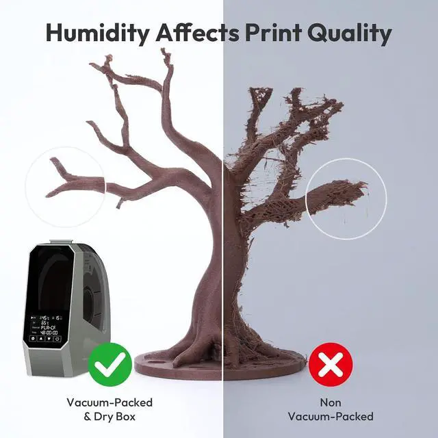 Alt view image 5 of 7 - Wood PLA Filament Bundle 3D Printer Filament Wood Sets,Dark Walnut/White Oak/Cherrywood/Green Sandalwood Natural Color 3D Printing Filament PLA Filament 1.75mm, 200g*4 Spools