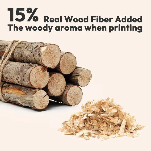 Alt view image 6 of 7 - Wood PLA Filament Bundle 3D Printer Filament Wood Sets,Dark Walnut/White Oak/Cherrywood/Green Sandalwood Natural Color 3D Printing Filament PLA Filament 1.75mm, 200g*4 Spools