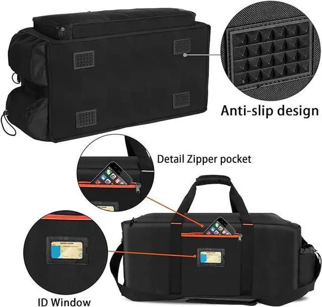 Alt view image 3 of 7 - Large DJ Bag Built-in Sturdy Support Board, DJ cable bag with 9 Detachable Divider & Padded Shoulder Strap, gig bag for Professional DJ Gear, Musical Instrument and Accessories