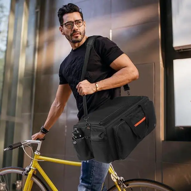 Alt view image 2 of 7 - Large DJ Bag Built-in Sturdy Support Board, DJ cable bag with 9 Detachable Divider & Padded Shoulder Strap, gig bag for Professional DJ Gear, Musical Instrument and Accessories