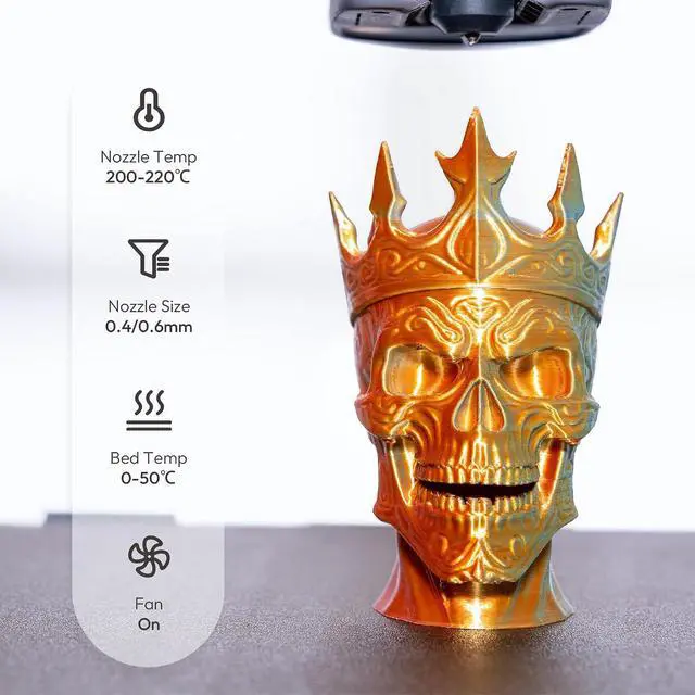 Alt view image 5 of 7 - 3D Printer Filament Bundle, Triple Colors Coextrusion Silk PLA Filament 1.75mm +/-0.02mm,Shiny Color Change 3D Printer Filament for Most FDM 3D Printer 200g X 4 Pack