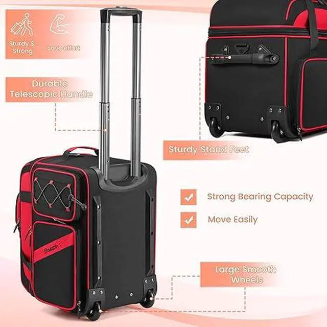 Alt view image 2 of 6 - DJ Cable Bag with Wheels for Equipment,Rolling Gig Bags for Musicians
8 Detachable Dividers, Multiple Pockets for Laptop Microphone, Durable Fabric, Versatile Carrying, for Outdoor Events Touring