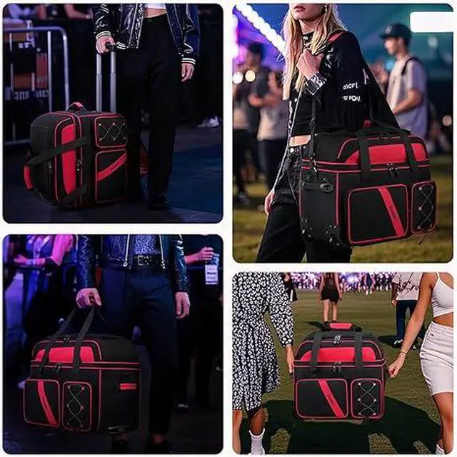 Alt view image 5 of 6 - DJ Cable Bag with Wheels for Equipment,Rolling Gig Bags for Musicians
8 Detachable Dividers, Multiple Pockets for Laptop Microphone, Durable Fabric, Versatile Carrying, for Outdoor Events Touring