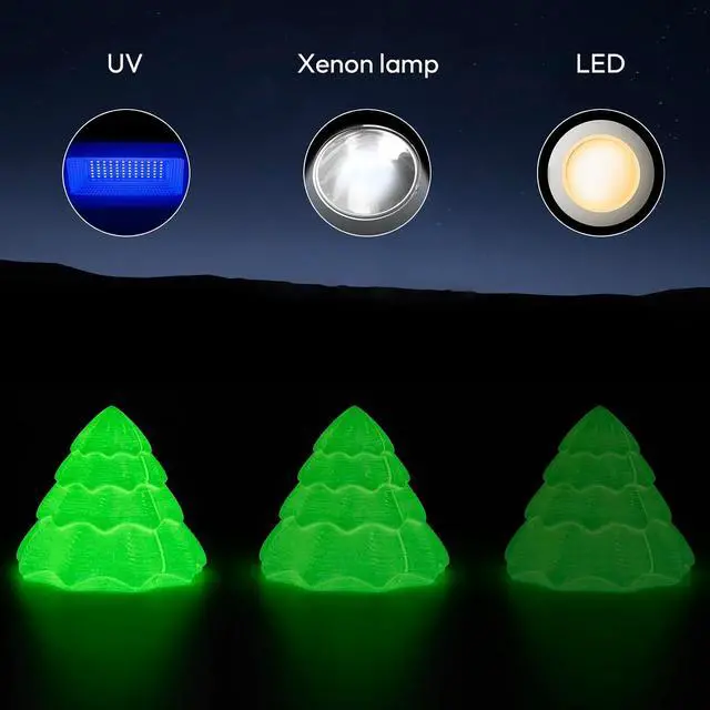 Alt view image 7 of 7 - Silk Glow in the Dark Filament Multicolor, Glow Filament Silk Green, Blue, Purple, Orange Red 1.75mm PLA Filament, Dimensional Accuracy +/- 0.02 mm, 200g X 4 Pack