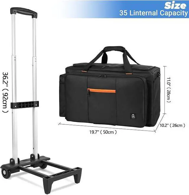 Alt view image 4 of 7 - Large Rolling DJ Bag Built-in hard plastic With Detachable Trolley
Waterproof nylon Large Capacity 7 Detachable Divider & Padded Shoulder Strap, fit up to 15.6'' laptop