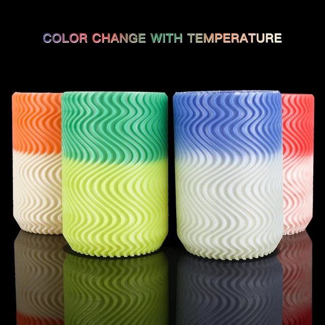 Alt view image 7 of 7 - 3D Printer Filament Bundle, Temp Change PLA Filament 1.75mm Bundle,Color Change with Temperature Filament Sets, 3D Printing Filament +/- 0.02mm, Green/Blue/Red/Orange, 200g X 4