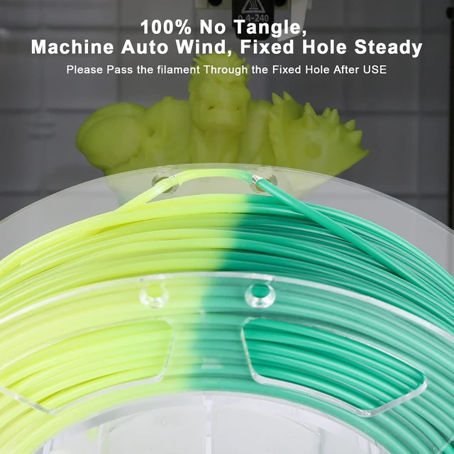 Alt view image 5 of 7 - 3D Printer Filament Bundle, Temp Change PLA Filament 1.75mm Bundle,Color Change with Temperature Filament Sets, 3D Printing Filament +/- 0.02mm, Green/Blue/Red/Orange, 200g X 4