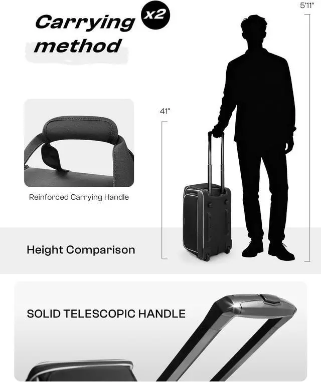 Alt view image 7 of 7 - Large Rolling DJ Cable Bag with Wheels, Reinforced Padded Gig Bag with 8 Detachable Divider, Multi-Pocket for 17" Laptop, Microphone, Cord, Headset & Music Accessories
