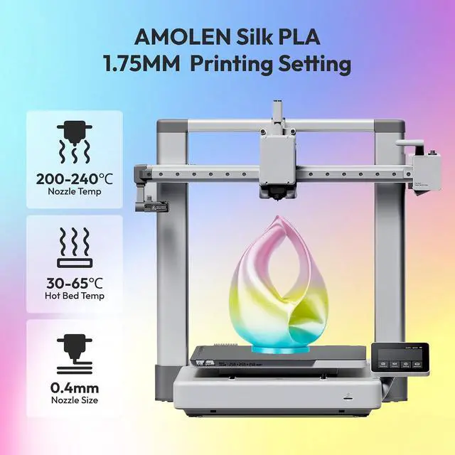 Alt view image 2 of 7 - Silk Rainbow PLA Filament 1.75mm, Shiny Multicolor Gradient Color Change, 4-Pack 800g (4×200g) Assorted Colors, Dimensional Accuracy ±0.02mm, NO-Tangle & Low Warping, Fits Most FDM 3D Printers
